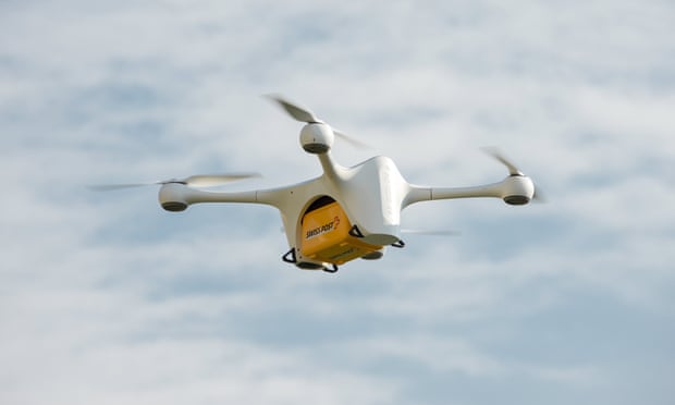 A drone flying