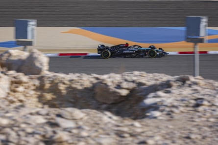 Lewis Hamilton in action early on Thursday.