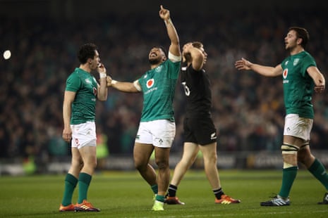 The relentless Bundee Aki points to the heavens at the final whistle.