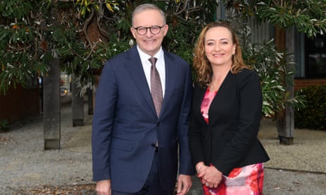 Prime minister Anthony Albanese and Labor’s candidate for Aston, Mary Doyle. in Melbourne on Friday.