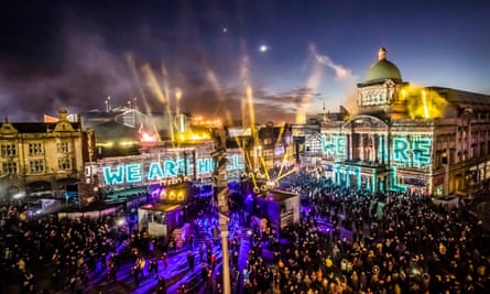 The official opening night of Hull’s city of culture year, featuring an installation entitled We Are Hull.