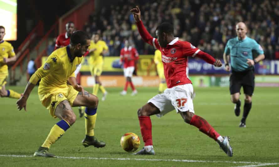 Ademola Lookman in action for Charlton against Leeds in the Championship in December 2015.