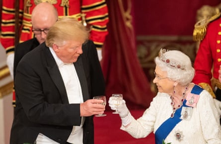 Donald Trump with the late Queen on his state visit to the UK in June 2019.