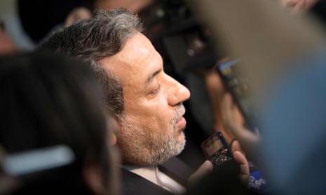 The Iranian diplomat Abbas Araghchi talks to the press at the end of the meeting in Vienna.