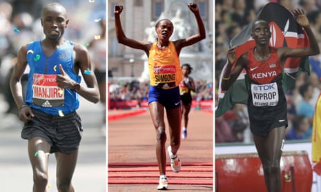 The Kenyan runners Daniel Wanjiru, Jemima Sumgong and Asbel Kiprop