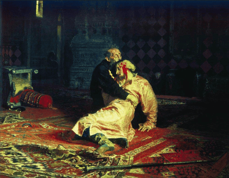 Detail from Ilya Repin’s Ivan the Terrible and His Son Ivan on November 16, 1581