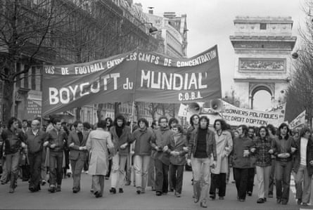 Several thousands of people demonstrate on 31 May 1978 in Paris to protest against Argentina hosting the World Cup