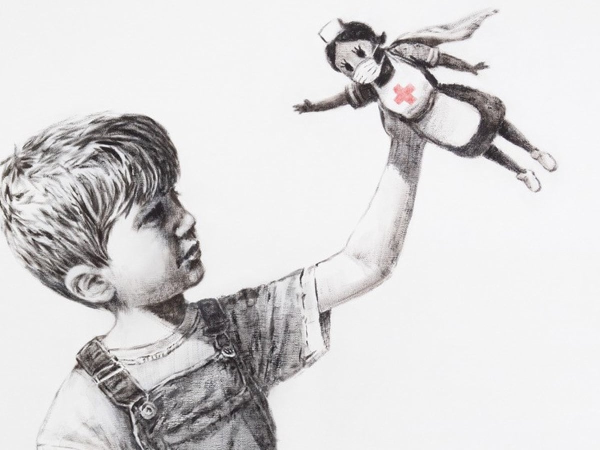 New Banksy Piece Celebrates Superhero Health Workers Art And Design The Guardian