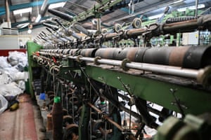 A weaving loom in the Carloway Mill workshop