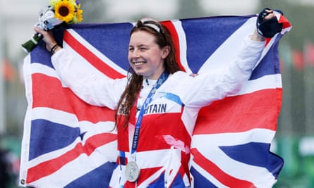 Georgia Taylor-Brown celebrates silver in the individual event in Tokyo