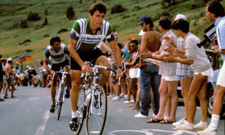 Paul Sherwen at Alpe d’Huez during the Tour de France, 1980.