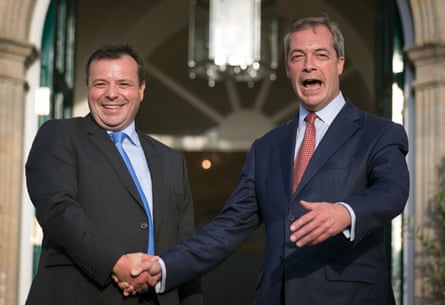 Farage and Banks shaking hands
