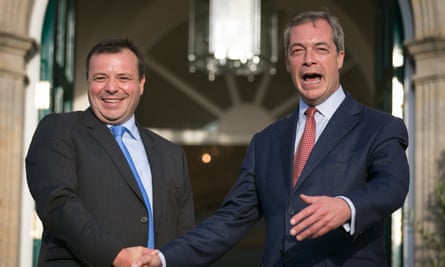Arron Banks with Nigel Farage in 2014.