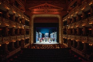 Dancers of the Czech national ballet take part in a rehearsal at the National Theatre in Prague