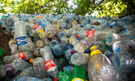Plastic bottles collected at the Dar es salaam University dump.