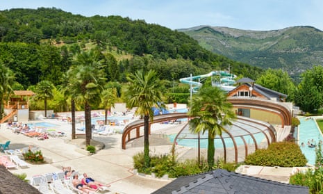 Sunelia’s Les Trois Vallées site in the Pyrenees, featuring its slides and waterpark.