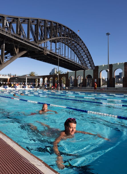 People swim at the reopened North Sydney pool