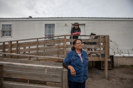 Ella Coleman, front, and daughter Tricia Coleman on the Pine Ridge Indian Reservation