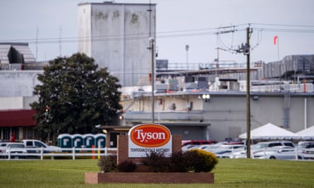 The Tyson Temperanceville Complex, which processes some 200,000-205,000 birds a day, in Virginia. The company is measuring workers temperatures as they report for work.