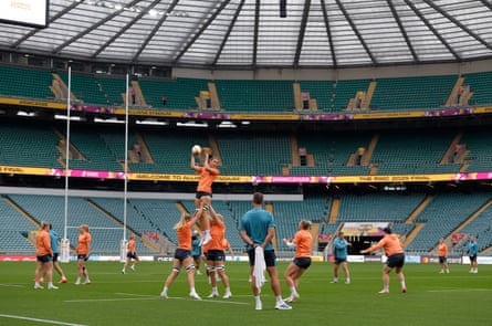 England train at Twickenham.