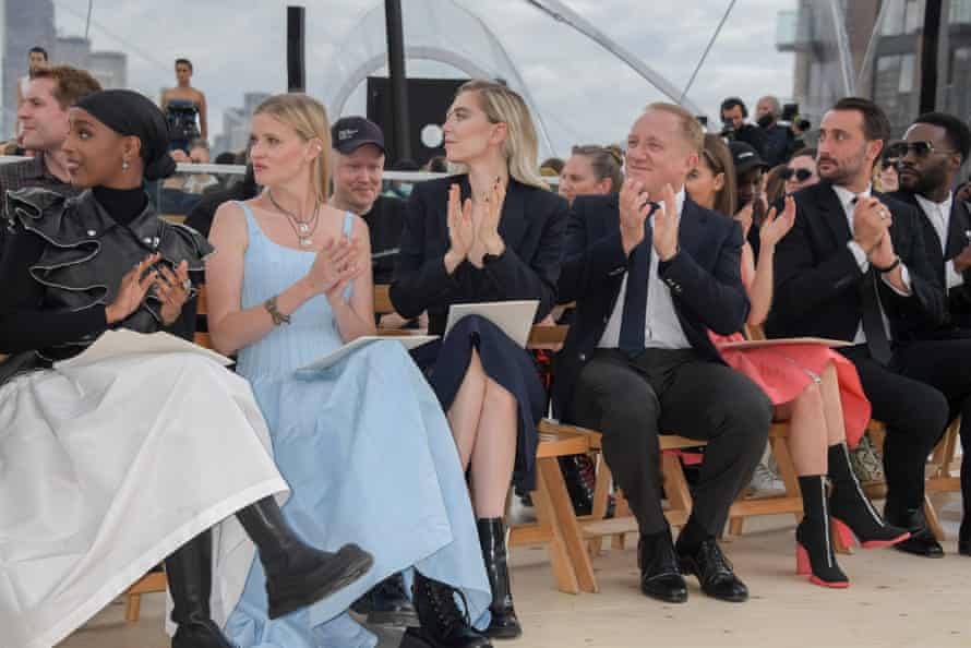 The celebrity-packed front row included Kosar Ali, Lara Stone, Vanessa Kirby, François-Henri Pinault, Emilia Clarke and Alexander McQueen chief executive, Emmanuel Gintzburger.