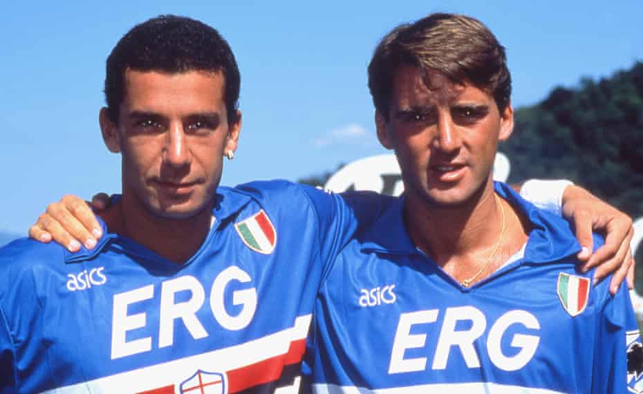 Gianluca Vialli and Roberto Mancini won the Serie A title together at Sampdoria 30 years ago.