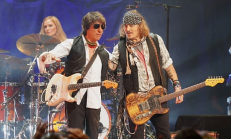 Johnny Depp at the Royal Albert Hall, London, appearing alongside Jeff Beck, on 31 May.