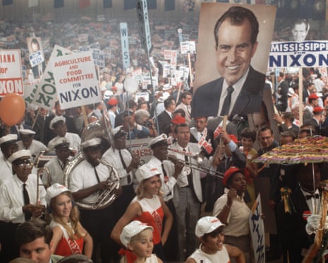 President Richard Nixon supporters at 1972 Republican National Convention.
