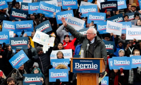 Bernie Sanders during his first presidential campaign rally in Brooklyn, New York on 2 March. 