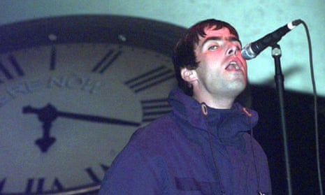 Clock star: Liam Gallagher on the Be Here Now tour in 1997.