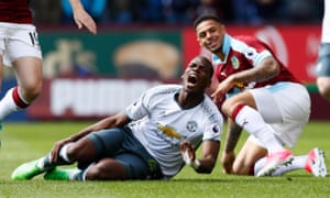 Manchester United’s Paul Pogba will miss the derby game with City on Thursday with a hamstring injury.