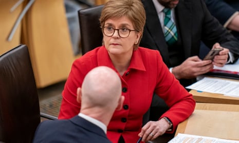 Nicola Sturgeon during first minster's questions at the Scottish parliament in Edinburgh on Thursday