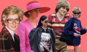 A selection of Diana’s greatest fashion its and (centre) Rihanna, sporting the look.