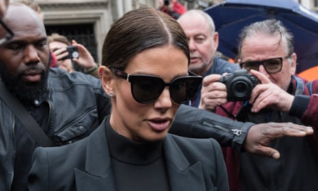Rebekah Vardy arrives for day two of the libel trial.