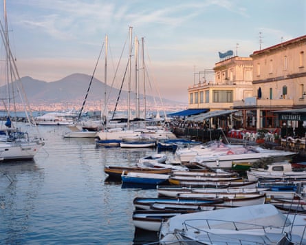 Boats In Borgo Marina At Castel Dell’ovo And Mt Vesuvius