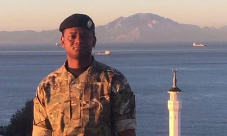 Ebrima Bayo as a soldier
