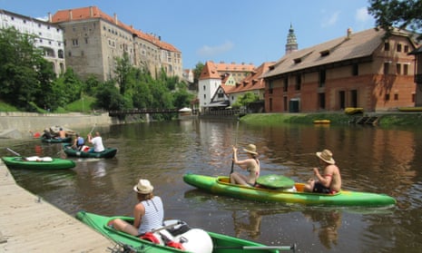 Canoeing in Cesky Krumlov, Czech Republic