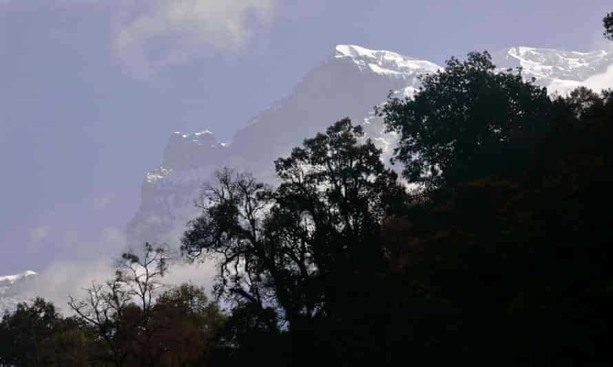 A view of the Annapurna massif from the River Mardi.