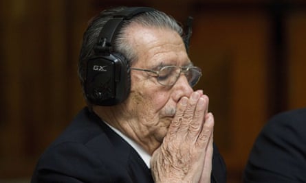 Ríos Montt on trial in 2013. His conviction and 80-year jail sentence were later overturned.