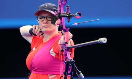 Great Britain’s Jodie Grinham fires an arrow