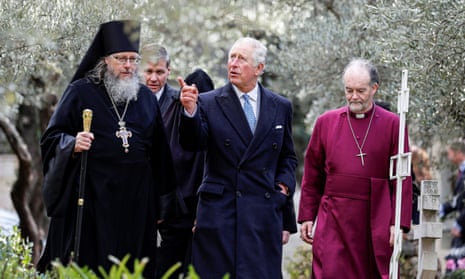 Charles on a visit to the Russian Orthodox Church of Mary Magdalene on the Mount of Olives in Jerusalem in January 2020