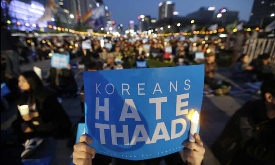 South Korean protesters make their feelings clear outside the US embassy in Seoul on Saturday