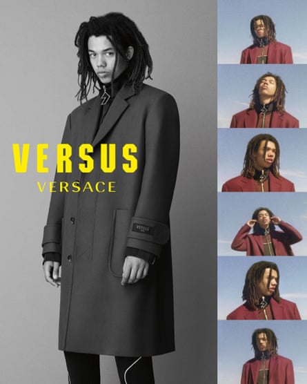Teenage London singer Cosmo Pyke models Versace Versus.