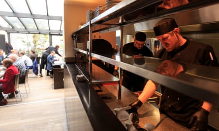 Staff at work in Meet Meat restaurant in the heart of the European Union district in Brussels