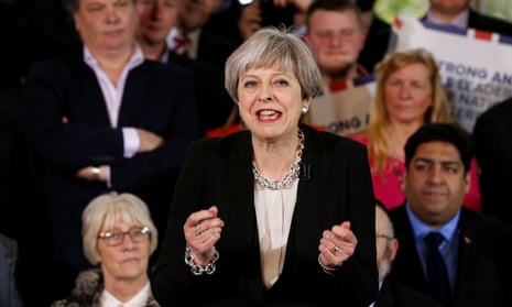 Theresa May opens her election campaign by addressing Conservative party members in Bolton.