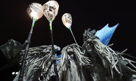 Performers at Europe’s largest Halloween Carnival in Derry.
