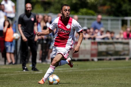 Sergiño Dest in action for Ajax during pre-season