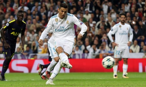 Cristiano Ronaldo of Real Madrid scores the equaliser from the penalty spot.