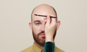 Sam Wolfson having his makeup done.