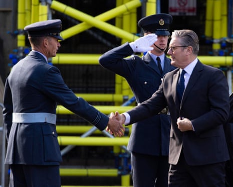 Keir Starmer being greeted as he arrived at the service at Westminster Abbey.